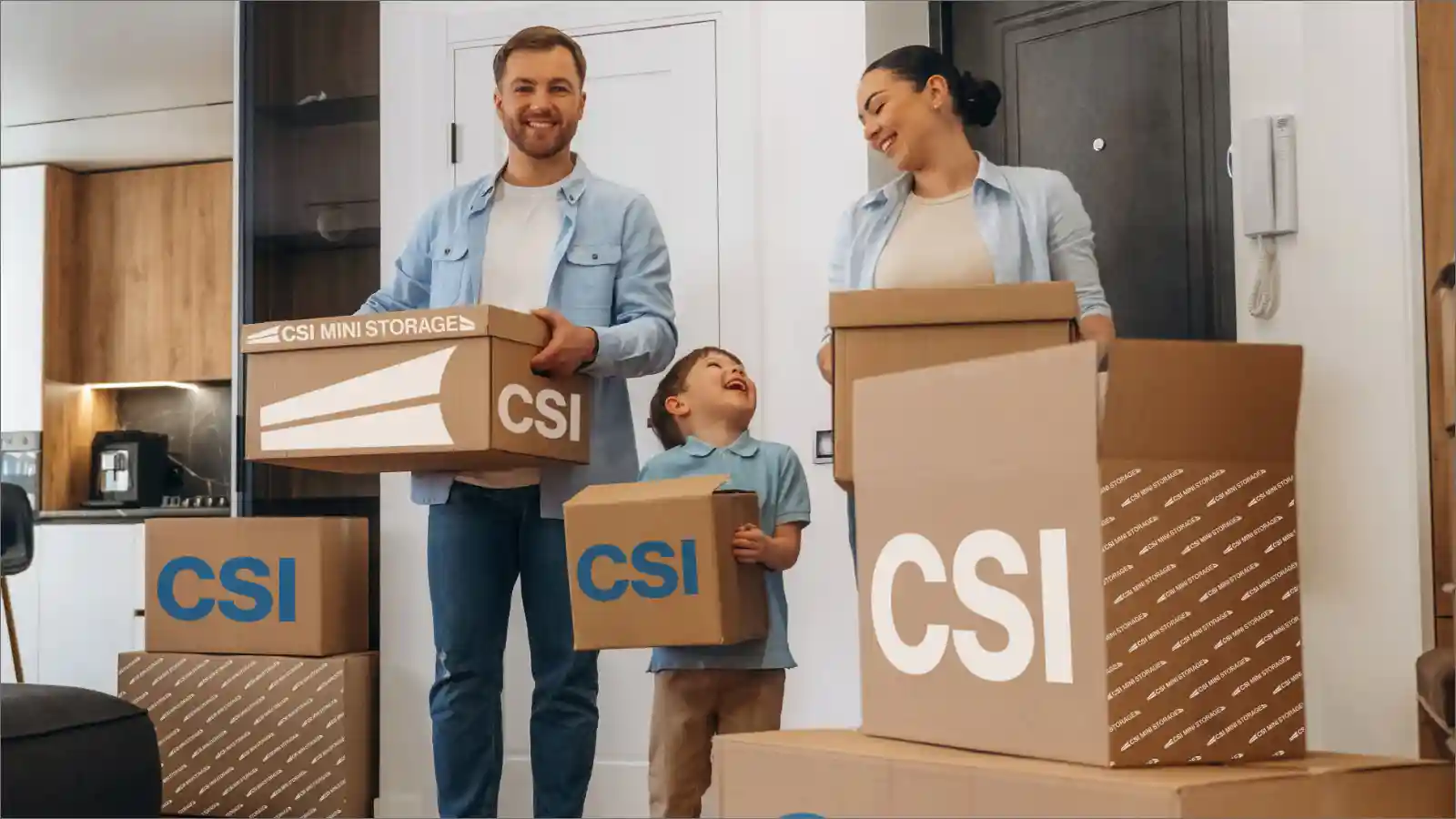 Happy CSI Storage Family Moving Boxes